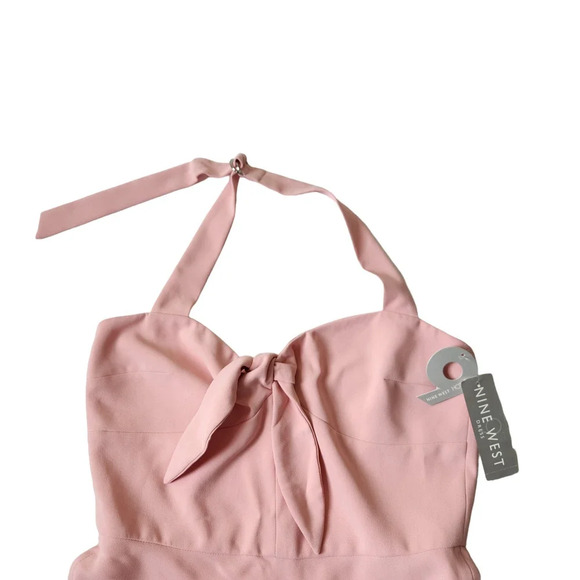 Nine West Halter A-Line Fit & Flare Dress Bow Size 12 - Picture 2 of 6